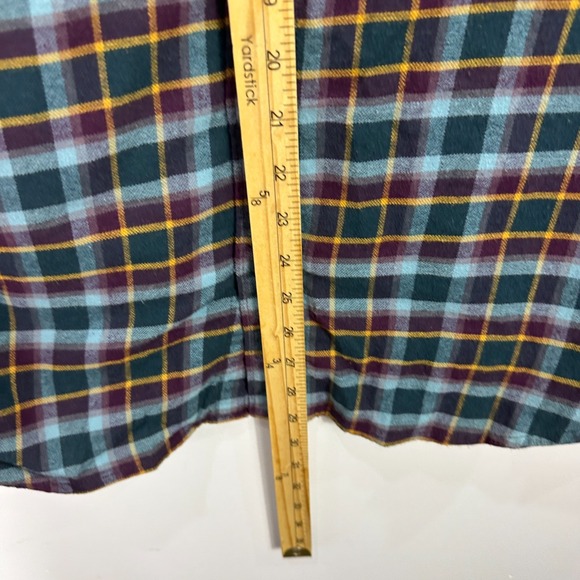 Columbia Omni Wick Plaid Flannel Shirt Mens M Blue Green Button Front Outdoors - Picture 4 of 7
